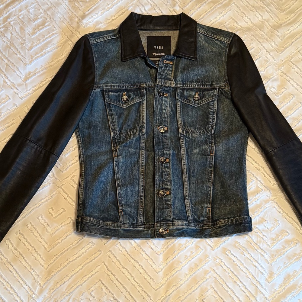 Madewell x Veda Women's Denim and Black Leather Jacket